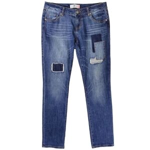 CAbi | 5308 Reconstructed Patchwork Slim Boyfriend Fit Jeans Size 4